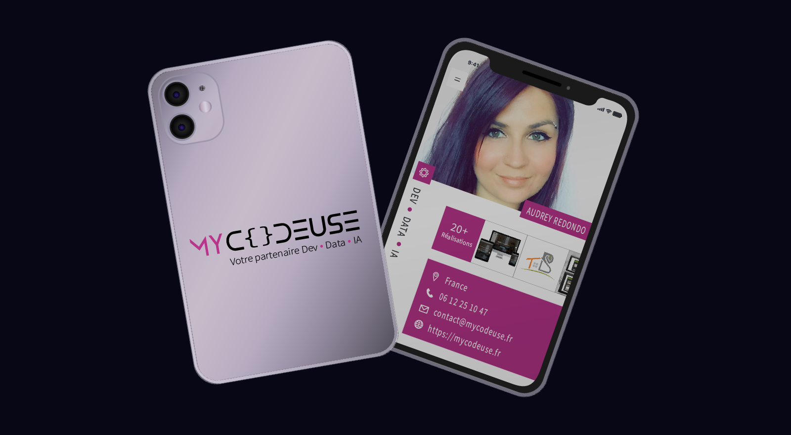 Professional business card created online without a designer or Canva