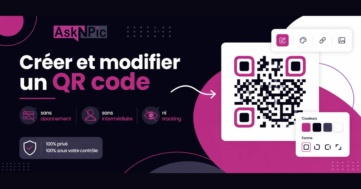 Créer et modifier un QR code sans abonnement, sans intermédiaire ni tracking